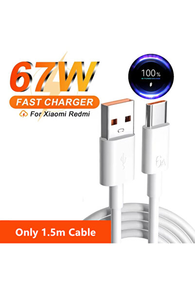 Choice كابل شاحن فائق السرعة 6A 67W بطول 1.5 متر فقط لهواتف 10T 11 Lite 12 13...