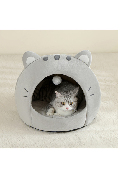 Choice L 40x40 سم سرير قطط فائق رمادي منزل دافئ للحيوانات الأليفة كهف قطط وسا...
