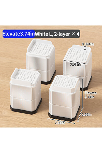 Choice White XL 4PCS New Adjustable-Height Furniture Table Leg Pads – High Lo...
