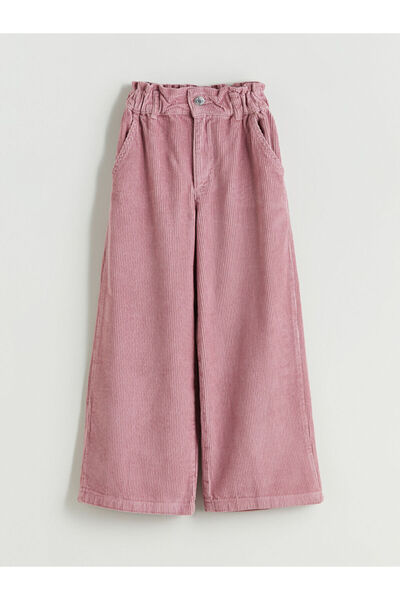 LC Waikiki Lilac Wideleg Velvet Girl's Trousers