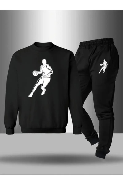 Cevval Детски комплект с качулка и спортен екип с принт, подплатен с 3-слойна...