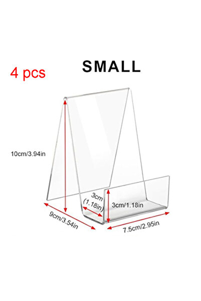 Choice Clear-Small-4pcs 4pcs Clear Acrylic Book Display Stand Photo Frame Brh...