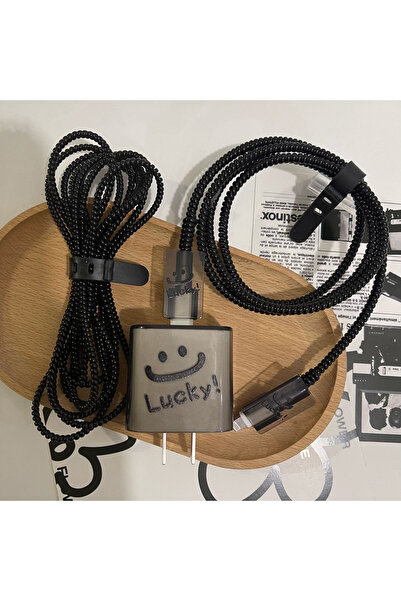 Choice غطاء واقي لشاحن iPhone 18W 20W مضاد للكسر والخدش وكابل شاحن لولبي.