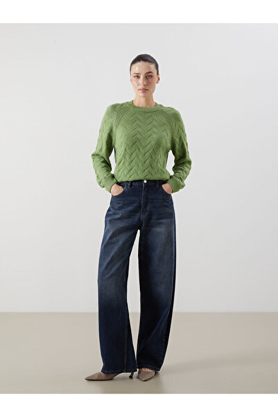 LC Waikiki Sparkling Choices from Shining Store | Crew Neck Self Patterned Women's Knitwear Sweater