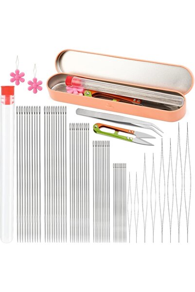 Choice1 58 قطعة MIUSIE مجموعة إبر التزيين إبر خيط التزيين الطويلة المستقيمة إ...