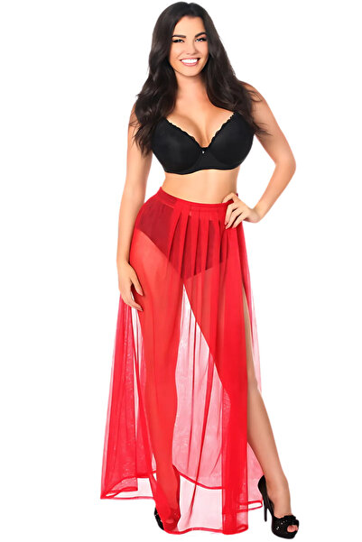 BEFAON Ειδικά Σχεδιασμένο Μπικίνι & Μαγιό με Κόκκινο Σούπερ Τζένερ Τούλι και ...