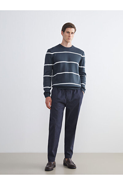 LC Waikiki Stylish Choices from Esvab Clothing |   Crew Neck Long Sleeve Striped Men's Knitwear Sweater