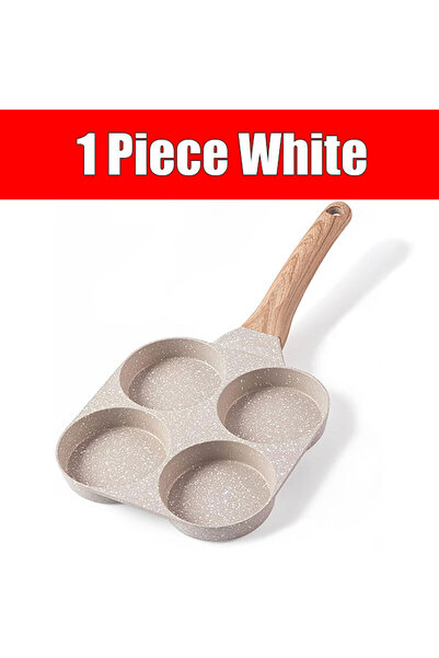 Choice 1 Piece White Egg Pan Omelette Pan 4-Cup Nonstick Granite Omelette Ski...