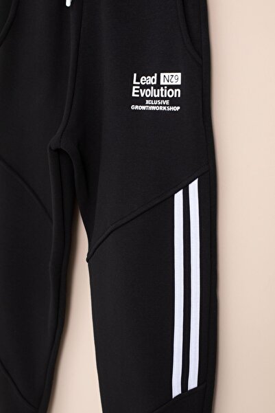 Cansın Mini Μαύρο ριγέ λεπτομερές στάμπα με ελαστική μέση για αγόρια 21457