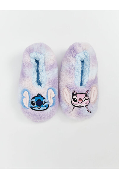 LC Waikiki UZG Store'dan Stilinizi Oluşturun | Stitch ve Angel Desenli Kaydırmaz Tabanlı Kız Çocuk Ev Çorabı