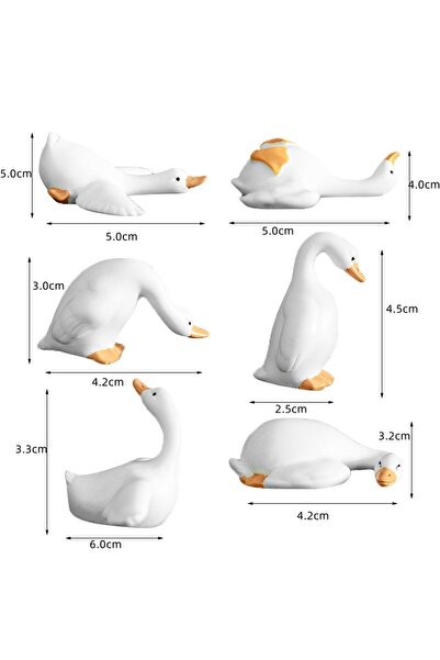 Choice 6 قطع أوزة 6 قطع أوزة بطة نموذج حيوانات ديكور منزلي حرفة من الراتنج مج...
