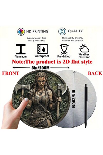 Choice 1 قطعة 2D 1 قطعة 2D لافتة موضوعية لامرأة محاربة من الفايكنج 20 سم لافت...