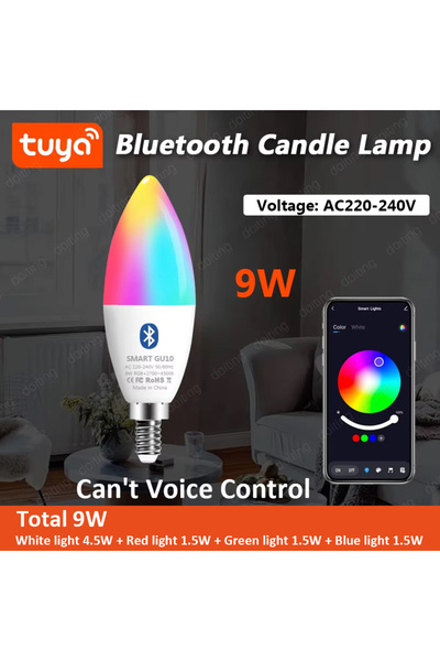 Choice نعم AC 220-240V بلوتوث 9W E14 بلوتوث واي فاي Tuya Smart Led Chandelie ...