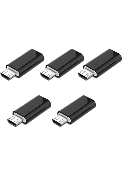 Choice محول Black-5PCS Micro USB (أنثى) إلى USB C (ذكر)، موصل محول USB من الن...