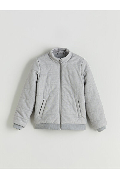 LC Waikiki Gray Stand Collar Boy's Coat