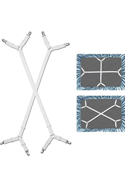 Choice 2pcs White Universal Bed Sheet Holder Adjustable Elastic Fastener Stra...
