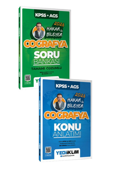 Yediiklim Yayınları 2026 KPSS-AGS Coğrafya Tamamı Çözümlü Soru Bankası+Konu A...