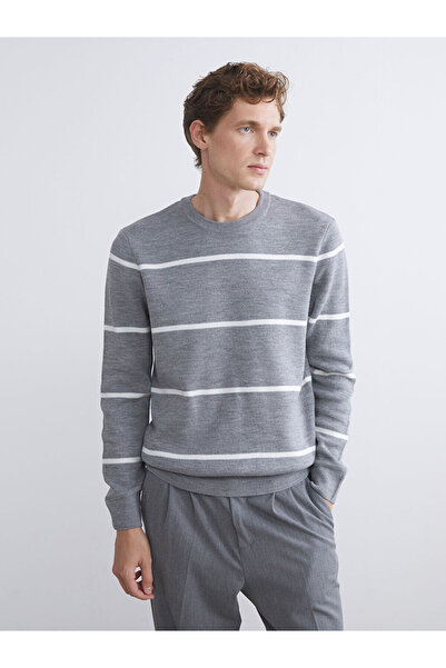 LC Waikiki Stylish Choices from Esvab Clothing |   Crew Neck Long Sleeve Striped Men's Knitwear Sweater