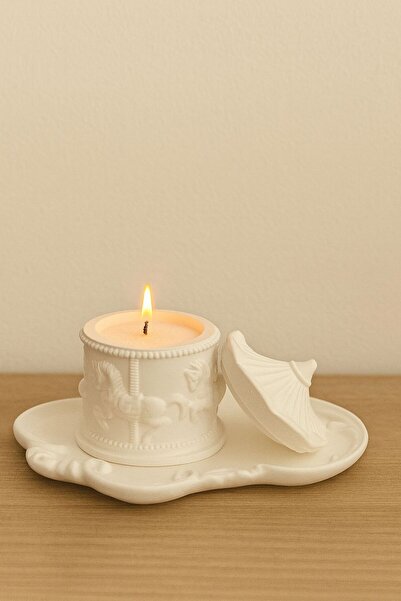 ZURİ DESİGN Beton Dekoratif Mumluk – Kapaklı, Kabartma Detaylı 10 x 8 ( 100 g...