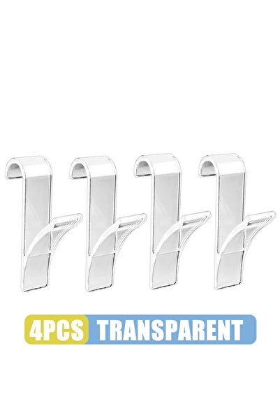 Choice 4 قطع شفافة 4 قطع شماعات لسخان منشفة السكك الحديدية المبرد حمام حامل خطاف شماعات الملابس الحمام