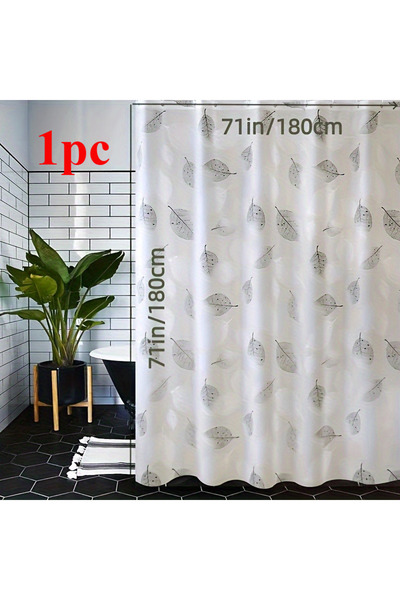 Choice 1 قطعة 180X180 سم ستارة دش PEVA مقاومة للماء بنمط أوراق الشجر مع خطافا...