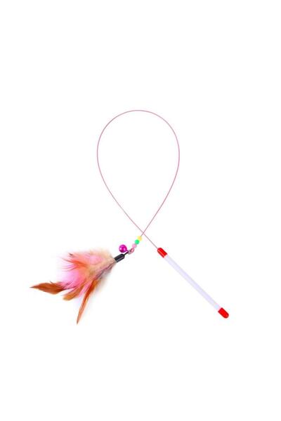 Choice كما في الصورة 1 قطعة سلك معدني لعبة قطة مضحكة لعبة قطة مع جرس ريش قضيب قطة مضحك حيوان أليف