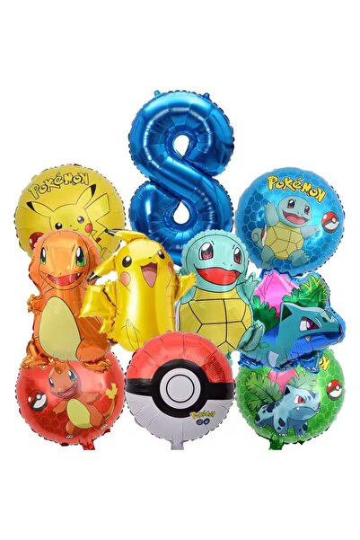 Miniso 32 بوصة رقم 8 10 قطع مجموعة بالونات بوكيمون بالونات بوكيمون بيكاتشو 32...