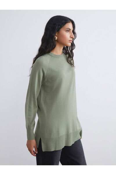 LC Waikiki Lcw Modest Green Crew Neck Women's Knitwear Sweater
