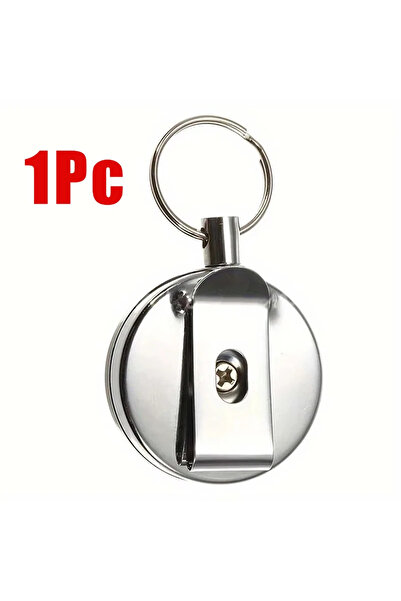 Choice حامل شارة قابل للسحب من قطعة واحدة فضية اللون، بكرة شارة معدنية قابلة ...