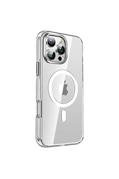 Fuchsia iPhone 16 Pro Crystal Magsafe Kapak - Şeffaf