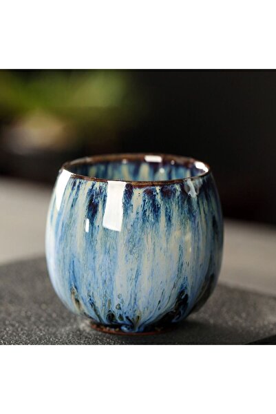 Choice Light Blue Japanese Style Ceramic Tea Cup Kiln Transformation Espresso...