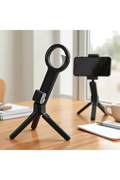 Choice حامل هاتف محمول مغناطيسي أسود ثلاثي القوائم قابل للطي للتخزين ومشاهدة الفيديو Fourinone التقط صورة Porta