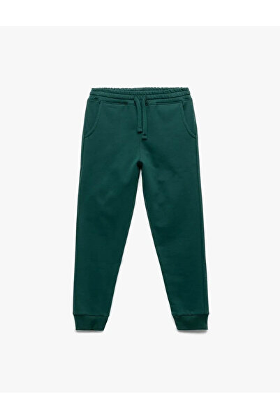 Koton Beli Bağcıklı Şardonlu Jogger Yeşil Erkek Çocuk Eşofman Altı 6Wkb40010Tk