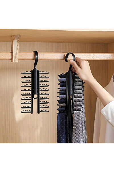 Choice أسود 1 قطعة 360 درجة دوارة متعددة الوظائف بلاستيكية مدمجة شماعات منزلي...