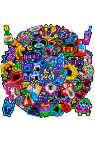 Choice neon 50pcs 50PCS Neon Stickers Cool Neon Light Stickers for Phone Lapt...