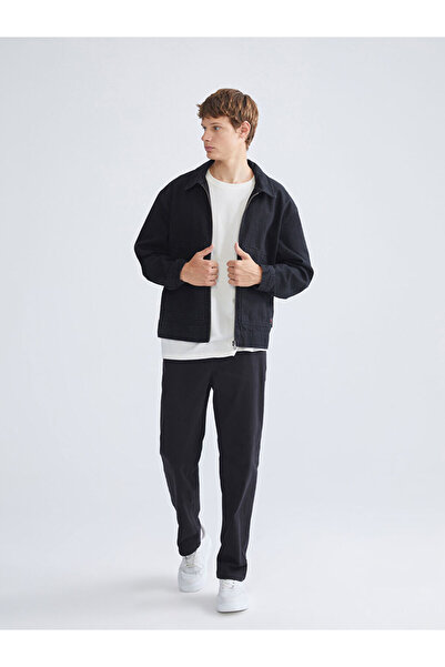 LC Waikiki Siyah Rahat Kalıp Erkek Jean Ceket