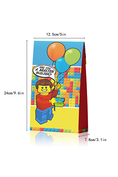 Choice paper bag 8PCS 8Pcs Building Block Favor Bags Bricks Candy Treat Paper party Bags Goodie Gift Bags f