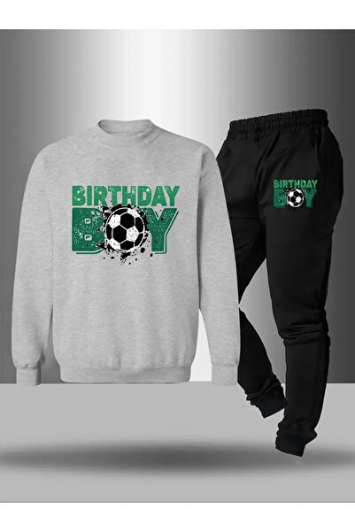 CROPSEL Children's Printed Crew Neck Sweatshirt and Sweatpants Set 3 Thread Raster for Autumn/Winter
