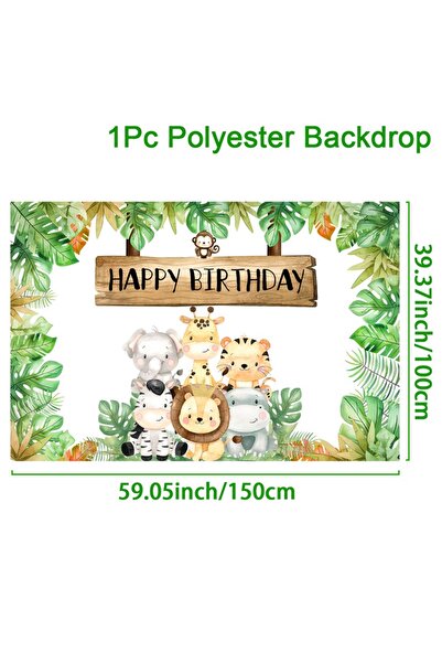 Choice H1011-30 خلفية حيوانات الغابة حفلة سفاري الغابة البرية ديكورات أعياد ا...