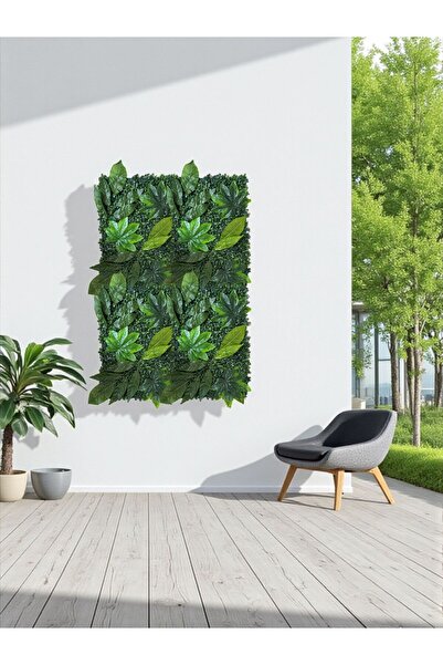 SanatFlowers Doğal Görünümlü Yapay Yapraklı Duvar Paneli 40x60 – Dikey Bahçe Dekoru