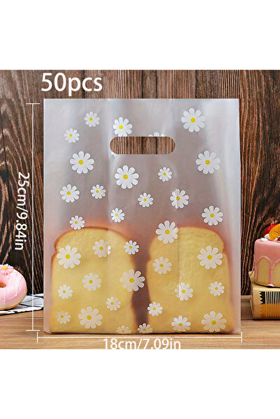 Choice 50 قطعة أخرى 50 قطعة/دفعة أكياس بلاستيكية صغيرة شفافة على شكل زهرة ديزي أكياس حلوى شفافة على شكل زهرة بسكويت باك
