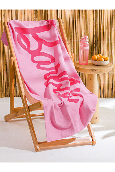 LC Waikiki Pink Printed Girl's Beach Towel 70X150 cm