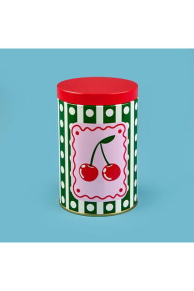 MATMEL Cherry Round Single Metal Box - Colored - 900 ml