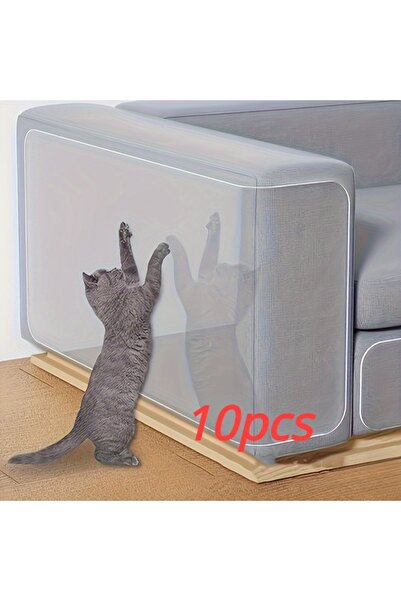Choice 10pcs 10pcs Cat Scratch Guard Tape - Clear Double-Sided Furniture Protector For Sofas & Couches, Pet