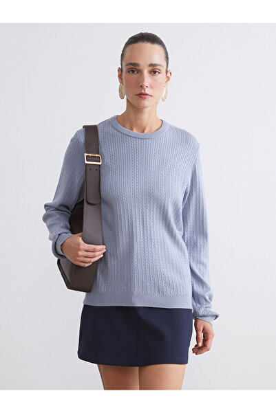 LC Waikiki Sparkling Choices from Shining Store | Crew Neck Self Patterned Women's Knitwear Sweater