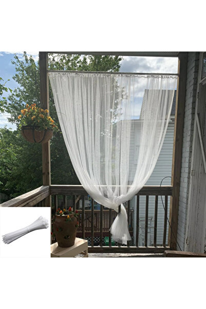 Choice 160x300 سم شبكة ناموسية بيضاء للحديقة شبكة شرفة قابلة للتعديل ستارة خا...