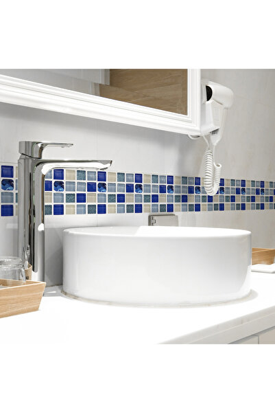 Choice 86 ملصق جداري من البلاط الموزاييكي مقاس 10x200 سم ملصق حدودي ذاتي اللصق للحمام والمطبخ وخط الخصر