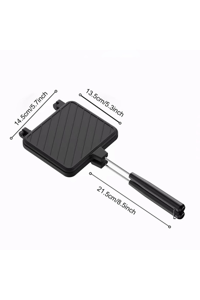 Choice black Double Sided Frying Pan Non-stick Grilled Sandwich Maker Heat-resistant Flip Grill Pan with Ha