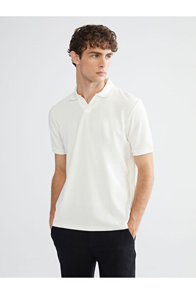 LC Waikiki Ανδρικό T-Shirt Ecru Polo Neck