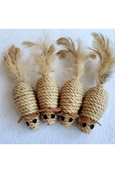 Choice 4pcs 1/4pcs Sisal False Mouse Cat Toy Bite Resistance Stuffed Toy Inte...